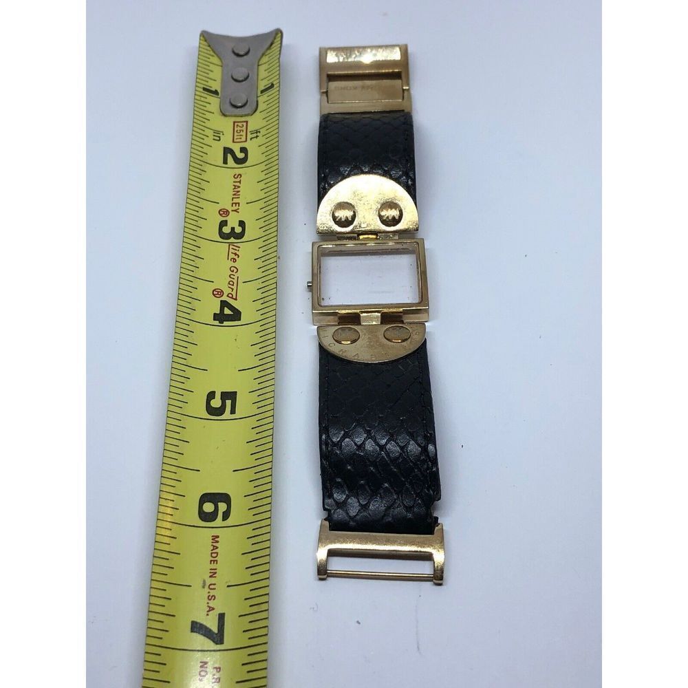 Michael Kors Watch Full Band 24mm Leather Case Crystal Use For Parts J199